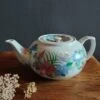 Théière Porcelaine Motif Floral Exotique, Peint Main, Vintage Thé, Café Ou Petit Cacao