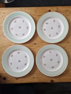 4 Assiettes Plates Saint Amand/l'amandinoise Vintage Et Une Assiette à Dessert Assiettes