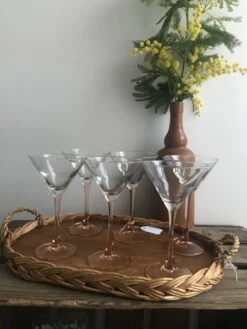 6 Verres à Cocktail Pied Rose Verres