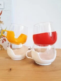 Tasses En Verre Et Plastique 70's Thé, Café Ou Petit Cacao