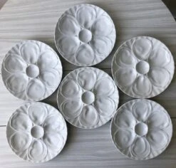 Set De 6 Assiettes à Huîtres En Porcelaine Pillivuyt Assiettes