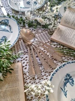 6 Cuillères à Soupe En Plaqué Argent, Art Nouveau, 84gr, 1940-1950 Couverts