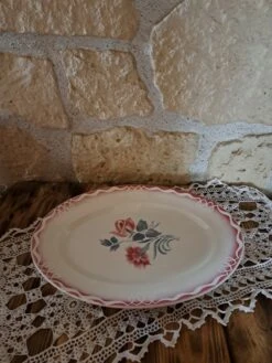 Plat Ovale Vintage En Faïence De Digoin Décor Marjolaine Plats, Saladiers Et Coupelles
