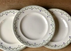 Lot De 4 Assiettes Plates Longwy Terre De Fer Modèle Violetta Assiettes