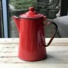 Grande Cafetière Rouge émaillée Vintage Thé, Café Ou Petit Cacao