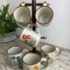 Tasses En Très Vintage Au Décor Floral Thé, Café Ou Petit Cacao