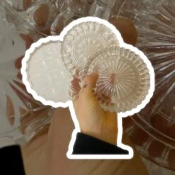 Lot De 3 Assiettes Décoratives En Verre Ciselé Vintage Assiettes