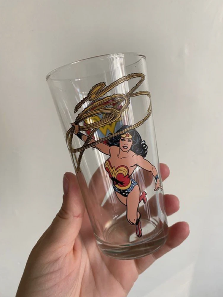 Lot De Verre Vintage 90's Wonder Woman Verres 1 Lot De Verre Vintage 90's Wonder Woman Verres