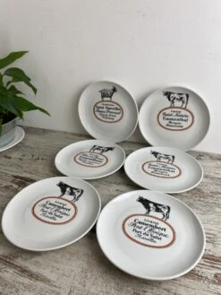 Coffret De Six Assiettes à Fromage Vintage Assiettes