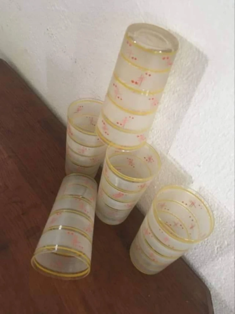 5 Verres à Orangeade Vintages. Verres 2 5 Verres à Orangeade Vintages. Verres – Image 2