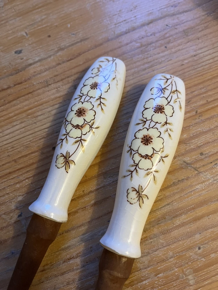 Couverts à Salade En Bois Et Céramique Couverts 2 Couverts à Salade En Bois Et Céramique Couverts – Image 2