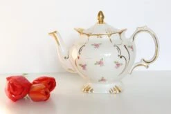 Théière En Porcelaine, Inspiration Asiatique, Bleue, Vintage Thé, Café Ou Petit Cacao