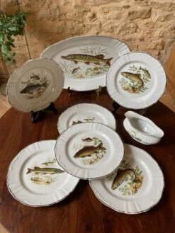 Service à Poisson 8 Pièces Assiettes