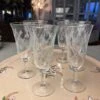 6 Flûtes à Champagne En Verre Gravé Années 60/70 Verres