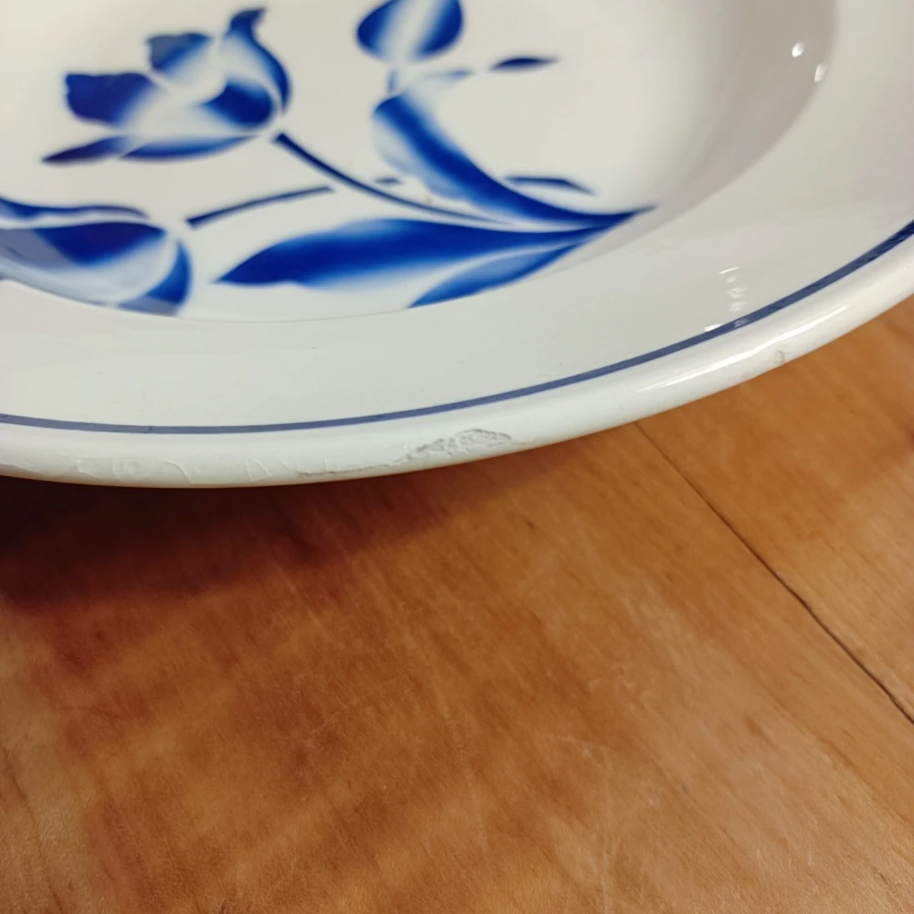 Plat Creux Badonviller, Brétigny, Fleurs Bleues Plats, Saladiers Et Coupelles 6 Plat Creux Badonviller, Brétigny, Fleurs Bleues Plats, Saladiers Et Coupelles – Image 6