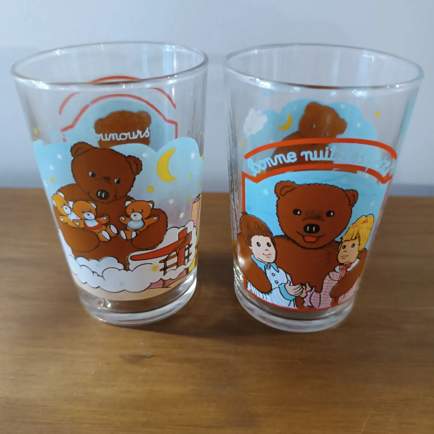 2 Verres à Moutarde "bonne Nuit Les Petits" Verres 1 2 Verres à Moutarde "bonne Nuit Les Petits" Verres