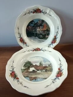 2 Assiettes Creuses "Obernay" Sarreguemines Assiettes