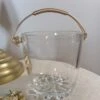 Seau à Glace Rond En Verre, Anse Dorée, Vintage Verres