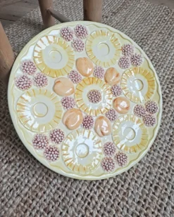 Grand Plat De Présentation Barbotine Abricots What's Vincent Cadeaux Plats, Saladiers Et Coupelles