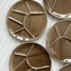 7 Assiettes à Fondue - Assiette à Compartiments Marron Glacé Assiettes