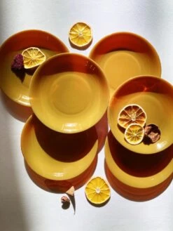 6 Assiettes à Dessert Arcopal, Modèle Volcan Assiettes