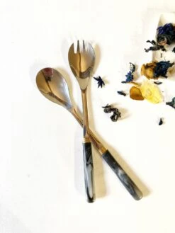 Couverts De Service En Inox Et Bakélite, Guy Degrenne Couverts