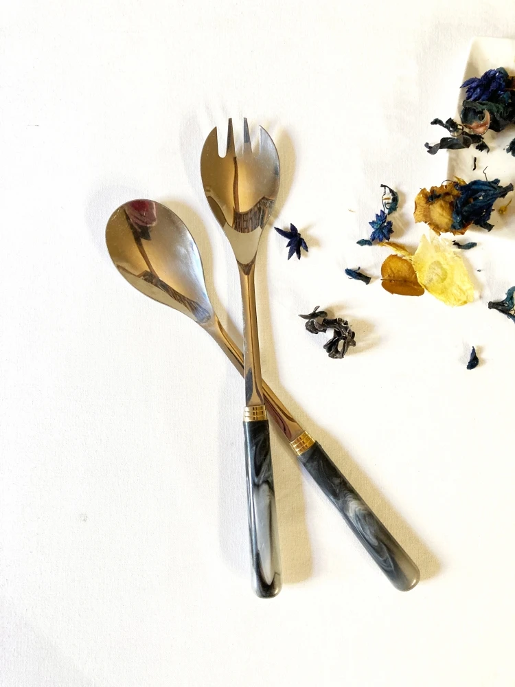 Couverts De Service En Inox Et Bakélite, Guy Degrenne Couverts 1 Couverts De Service En Inox Et Bakélite, Guy Degrenne Couverts