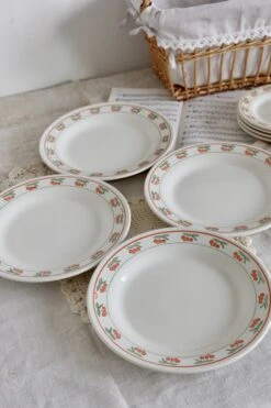 Service 12 Pièces Assiettes Porcelaine Vintage Brésilienne Liseré Vert Orange Et Motif Fruits Assiettes -Cuisine Fournitures Soldes Boutique 1000x1000 img 5175 op923 1626475246