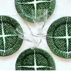 Assiettes En Barbotine Feuilles De Chou Assiettes