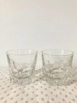 Deux Verres à Whisky En Verre, Facettes, Vintage Verres