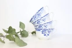 Set De 4 Tasses Céranord, Vintage, Français Thé, Café Ou Petit Cacao