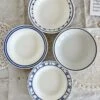 4 Assiettes Creuses Vintage Dépareillées Porcelaine Bleue Blanche Lot P Assiettes
