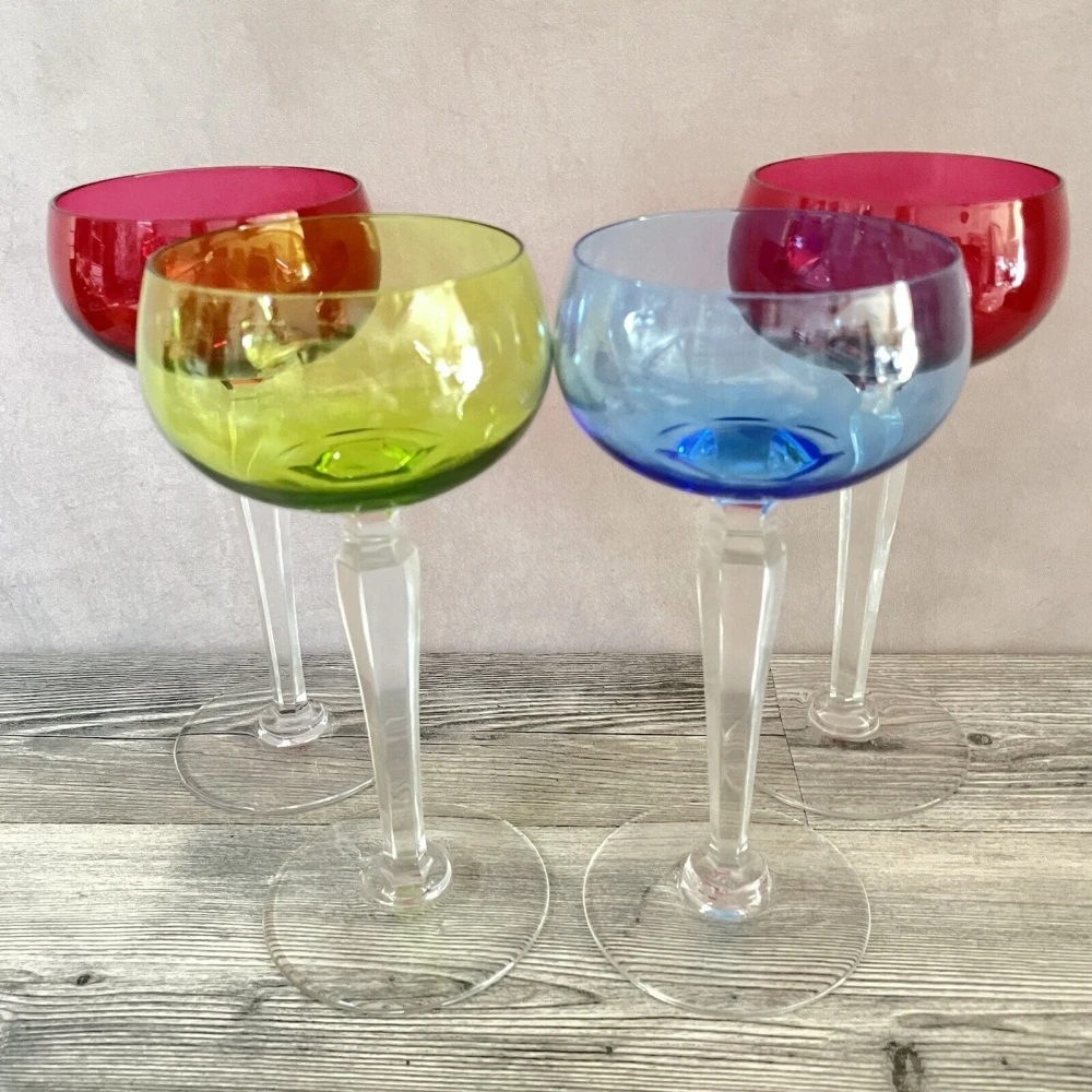 Ensemble De 4 Verres à Vin Roemer En Cristal VAL SAINT LAMBERT Modèle SAUMUR Verres 1 Ensemble De 4 Verres à Vin Roemer En Cristal VAL SAINT LAMBERT Modèle SAUMUR Verres